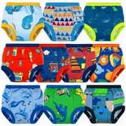 BIG ELEPHANT 10 Packs Baby Girls' and Boys' Potty Training Pants, 100% Cotton Absorbent Training Underwear for Toddler, 2T